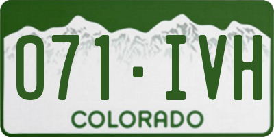 CO license plate 071IVH