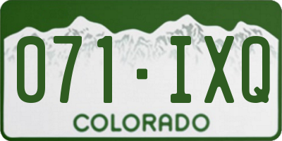 CO license plate 071IXQ