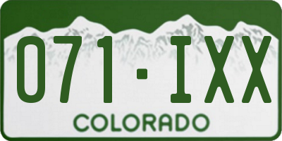 CO license plate 071IXX