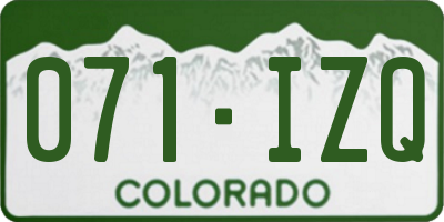 CO license plate 071IZQ