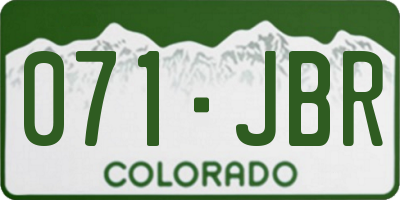 CO license plate 071JBR