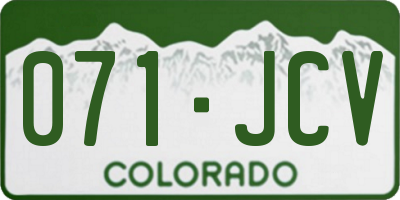 CO license plate 071JCV