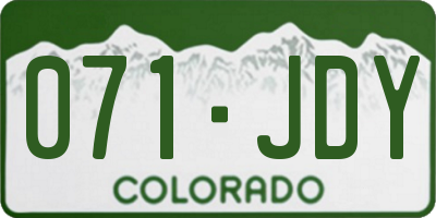 CO license plate 071JDY
