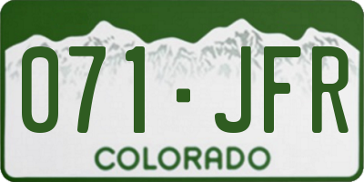 CO license plate 071JFR