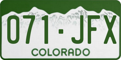 CO license plate 071JFX