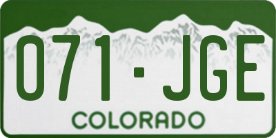 CO license plate 071JGE