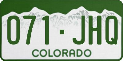 CO license plate 071JHQ
