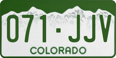 CO license plate 071JJV