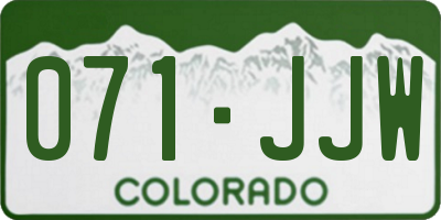 CO license plate 071JJW