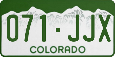 CO license plate 071JJX
