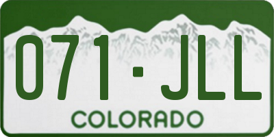 CO license plate 071JLL