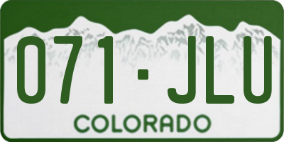 CO license plate 071JLU