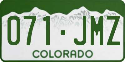CO license plate 071JMZ