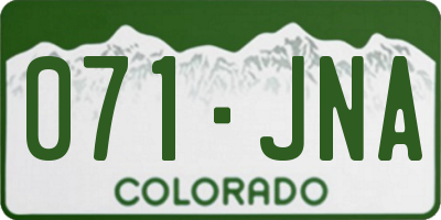 CO license plate 071JNA