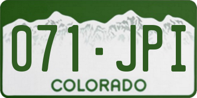 CO license plate 071JPI
