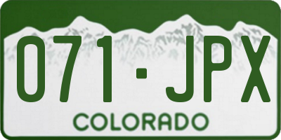 CO license plate 071JPX