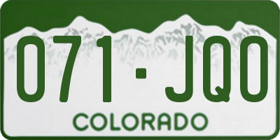 CO license plate 071JQO