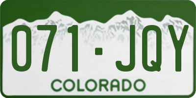 CO license plate 071JQY