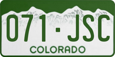CO license plate 071JSC
