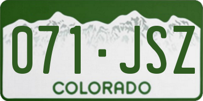 CO license plate 071JSZ