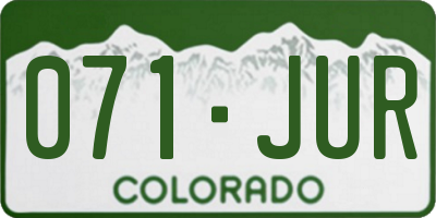 CO license plate 071JUR