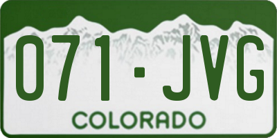 CO license plate 071JVG