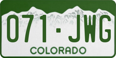 CO license plate 071JWG