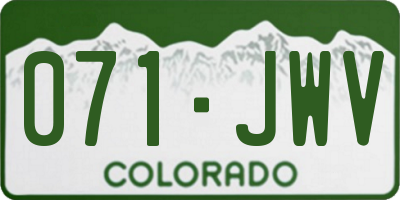 CO license plate 071JWV