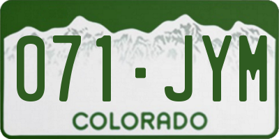 CO license plate 071JYM