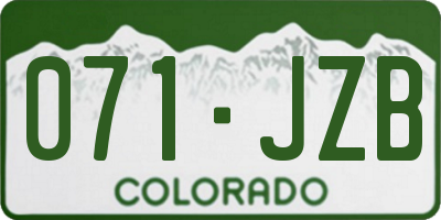 CO license plate 071JZB