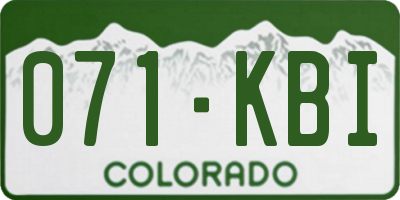 CO license plate 071KBI