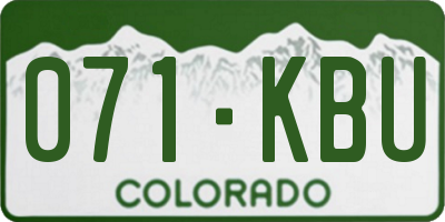 CO license plate 071KBU