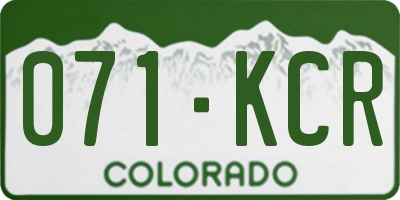 CO license plate 071KCR