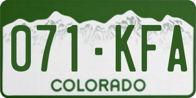 CO license plate 071KFA