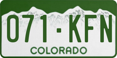 CO license plate 071KFN