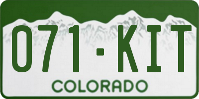 CO license plate 071KIT