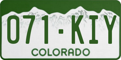 CO license plate 071KIY