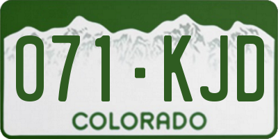CO license plate 071KJD