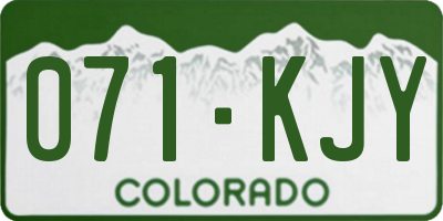 CO license plate 071KJY