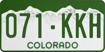 CO license plate 071KKH