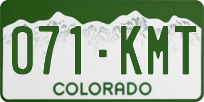 CO license plate 071KMT