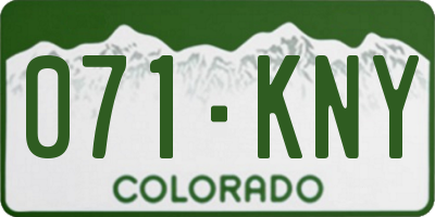 CO license plate 071KNY