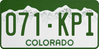 CO license plate 071KPI