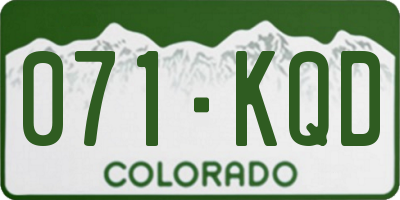 CO license plate 071KQD