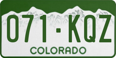 CO license plate 071KQZ