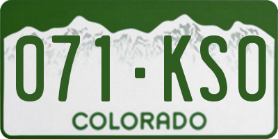 CO license plate 071KSO