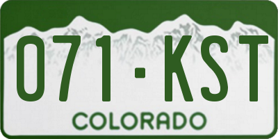 CO license plate 071KST