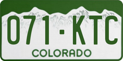 CO license plate 071KTC