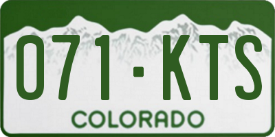 CO license plate 071KTS