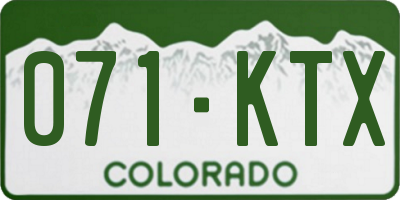 CO license plate 071KTX